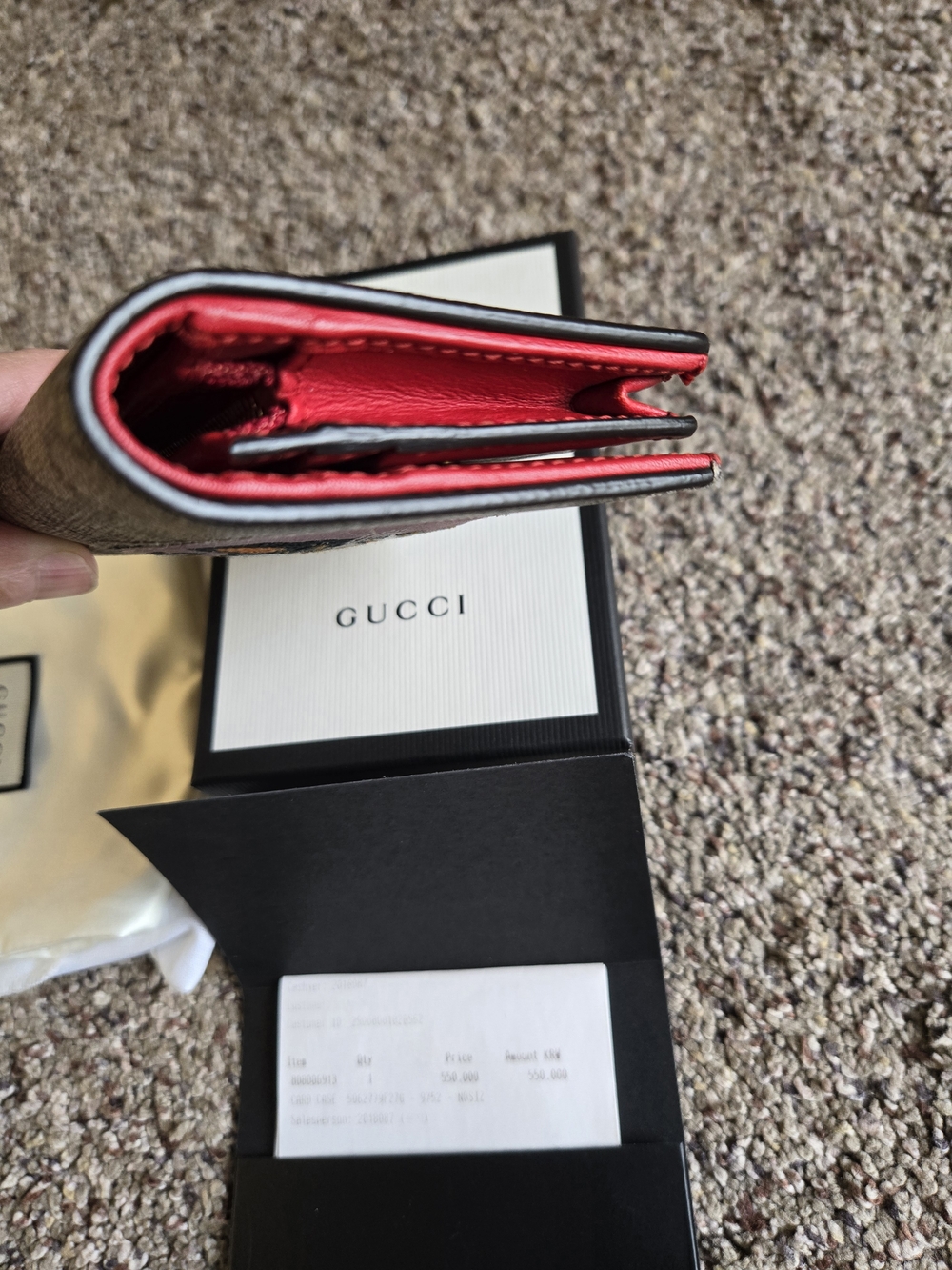 Gucci GG Supreme Cat Canvas Wallet in Pink - Picture 9 of 9